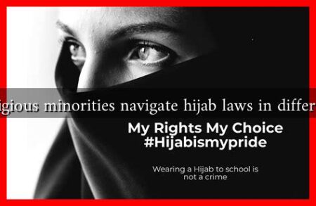 How do religious minorities navigate hijab laws in different nations?
