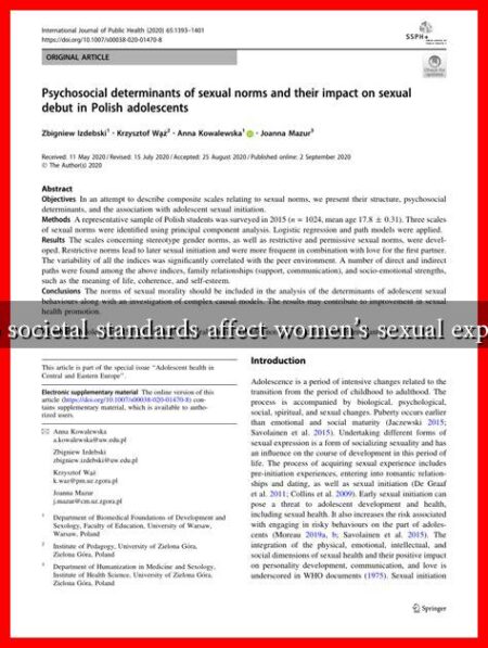 How do societal standards affect women's sexual experiences
