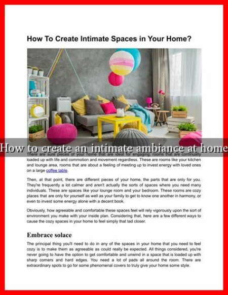 How to create an intimate ambiance at home