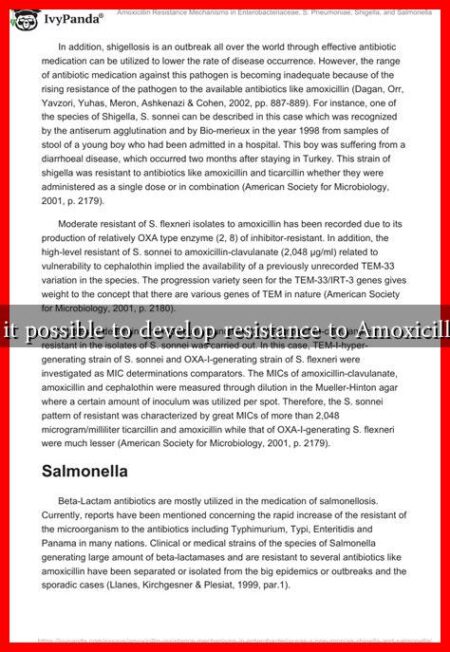 Is it possible to develop resistance to Amoxicillin