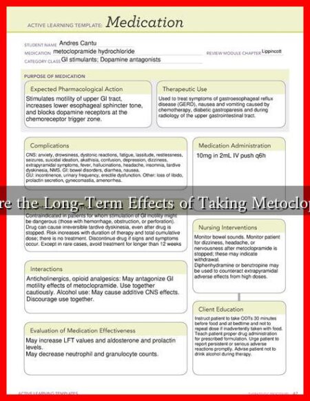 What Are the Long-Term Effects of Taking Metoclopramide What Are the Long-Term Effects of Taking Metoclopramide