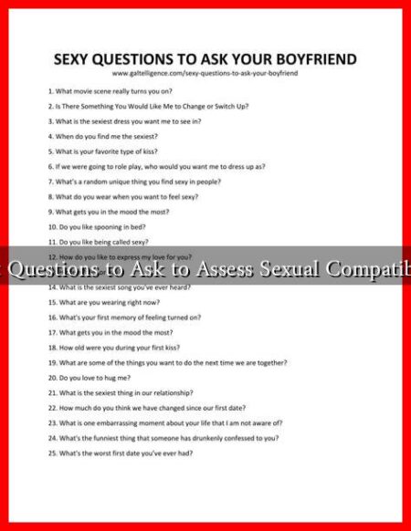 What Questions to Ask to Assess Sexual Compatibility?