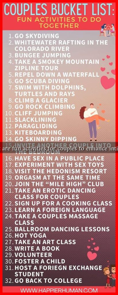 What are fun activities for couples to enhance intimacy