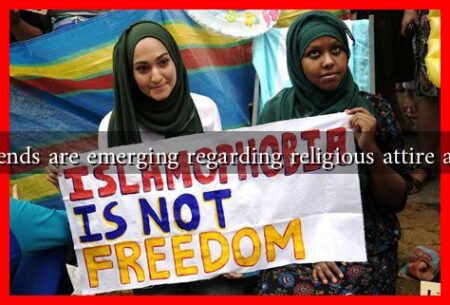 What global trends are emerging regarding religious attire and secularism?