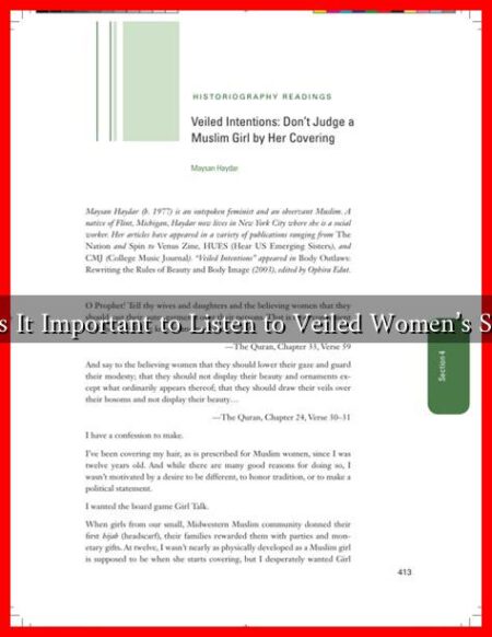 Why Is It Important to Listen to Veiled Women’s Stories? Why Is It Important to Listen to Veiled Women's Stories?