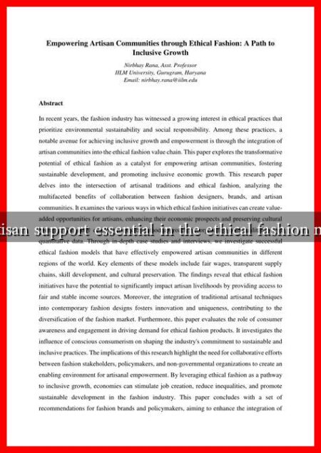 Why is artisan support essential in the ethical fashion movement? Why is artisan support essential in the ethical fashion movement?