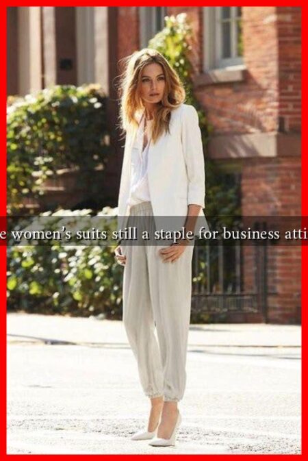Are women's suits still a staple for business attire?