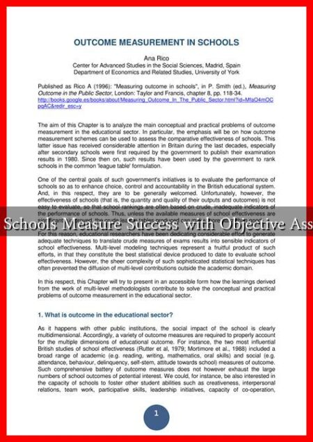 How Can Schools Measure Success with Objective Assessments? How Can Schools Measure Success with Objective Assessments?