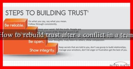 How to rebuild trust after a conflict in a team