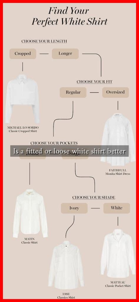 Is a fitted or loose white shirt better