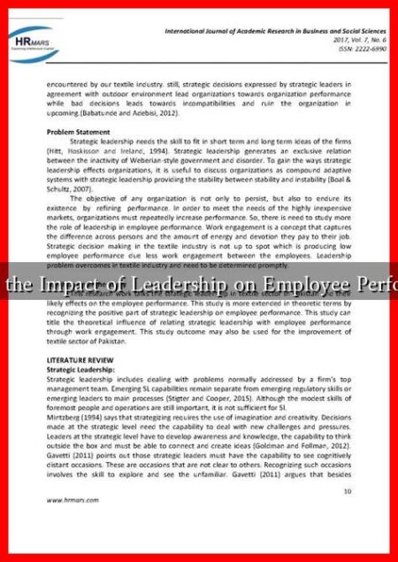 What Is the Impact of Leadership on Employee Performance