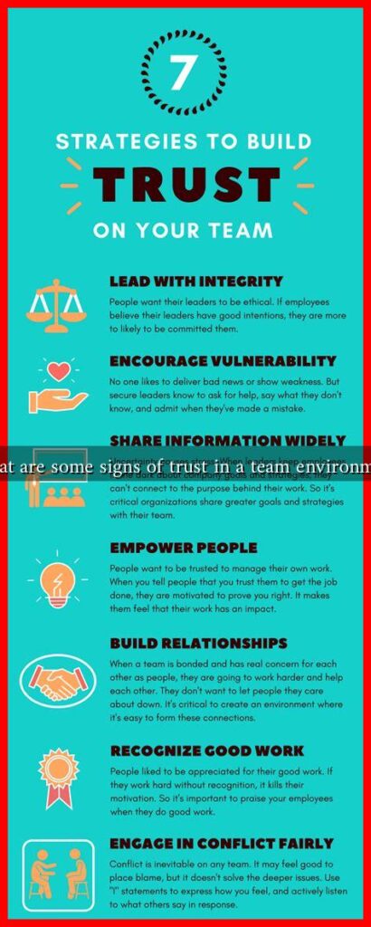 What are some signs of trust in a team environment