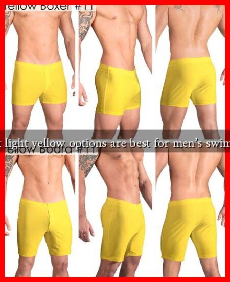 What light yellow options are best for men’s swimsuits