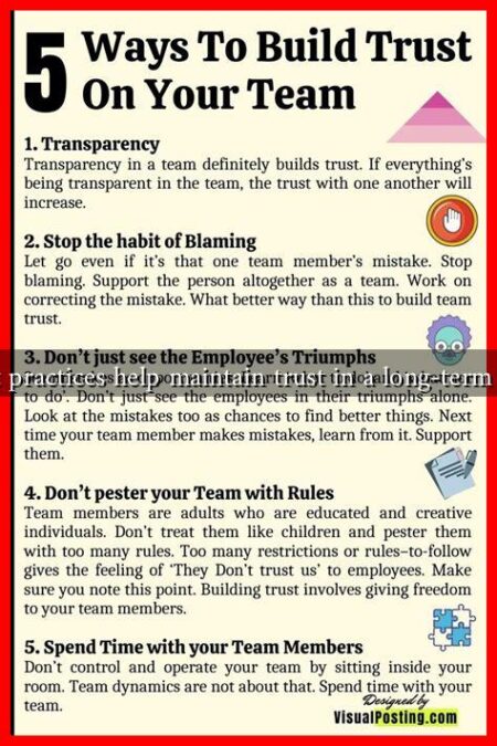 What practices help maintain trust in a long-term team What practices help maintain trust in a long-term team