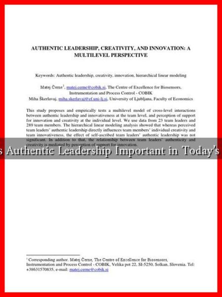 Why Is Authentic Leadership Important in Today's World