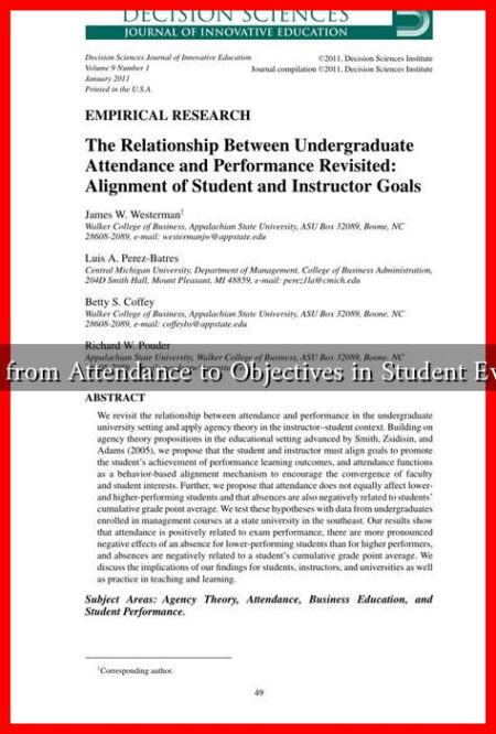 Why Shift from Attendance to Objectives in Student Evaluations? Why Shift from Attendance to Objectives in Student Evaluations?