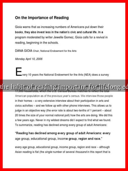 Why is the habit of reading important for lifelong education